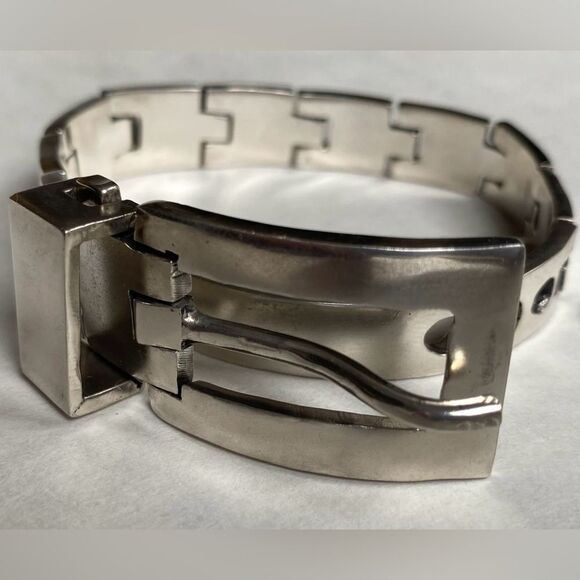 Rare Taxco Salvador Juller Gracia Signed Sterling Silver 925 Buckle Bracelet - Picture 1 of 10